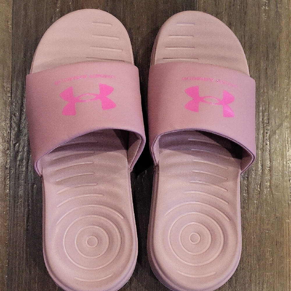 Under Armour Light Pink Slide Sandals